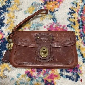 Whiskey Brown Coach Wristlet.